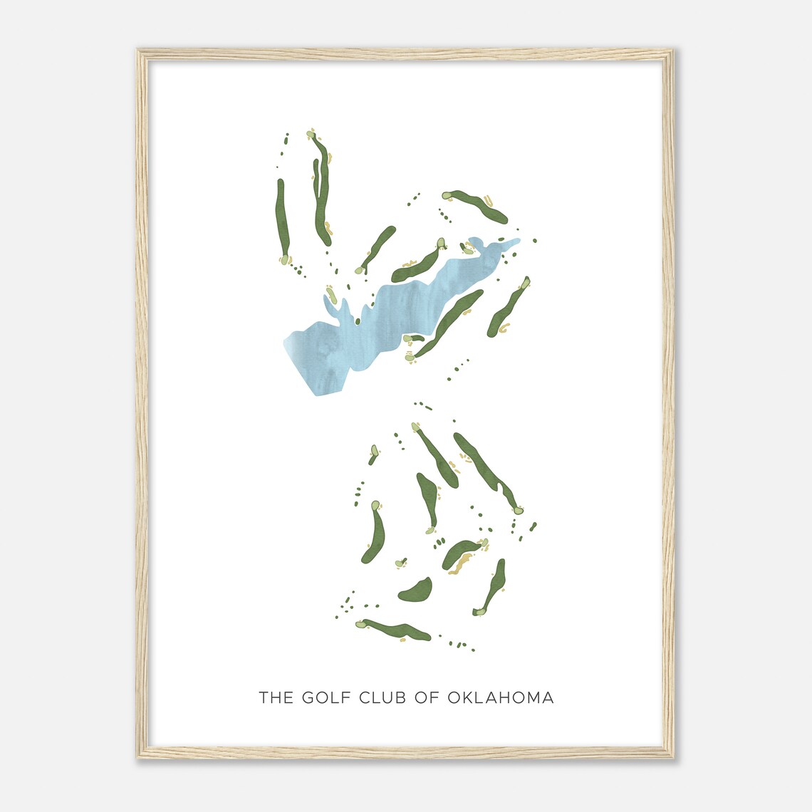 The Golf Club of Oklahoma Modern Watercolor Course Map Poster - Image 2