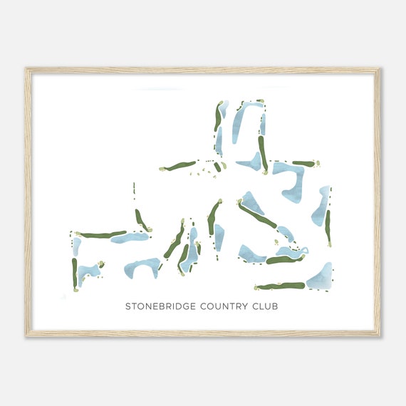 Stonebridge Country Club Florida Modern Watercolor Map Golfer Gift Golf Wall Art Golf Poster Print Course Layout