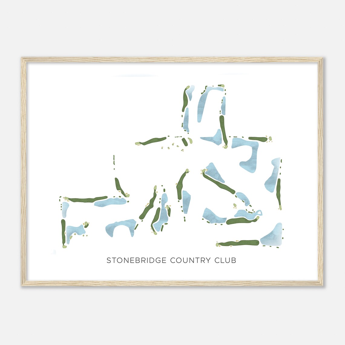 Stonebridge Country Club Florida Modern Watercolor Map Poster