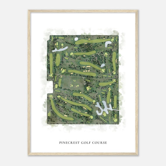 Pinecrest Golf Course Illinois Classic Watercolor Map Golfer Gift Golf Wall Art Golf Poster Print Course Layout