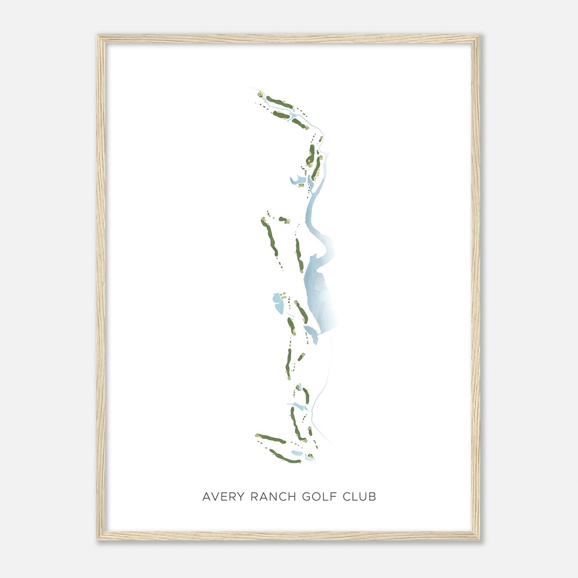 Avery Ranch Golf Club Elegant Minimalist Golf Course Map Poster