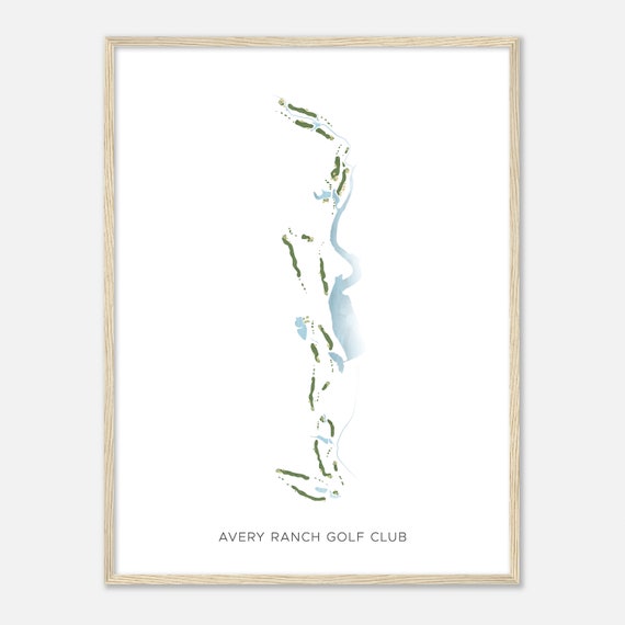 Avery Ranch Golf Club Texas Modern Watercolor Map Golfer Gift Golf Wall Art Golf Poster Print Course Layout