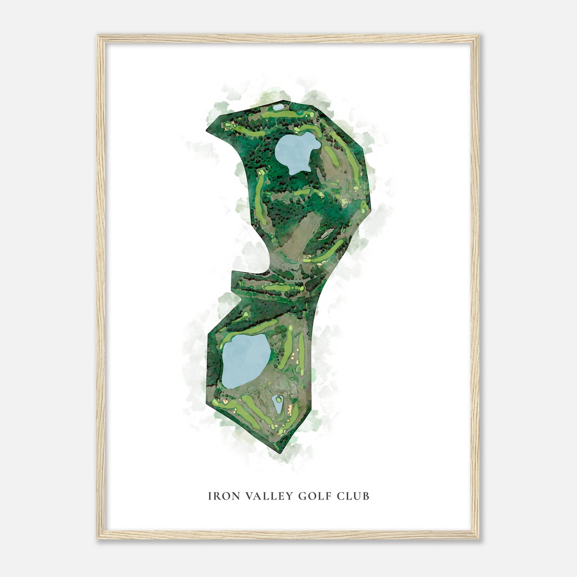 Iron Valley Golf Club Pennsylvania Classic Watercolor Map Golfer Gift Golf Wall Art Golf Poster Print Course Layout - Image 2