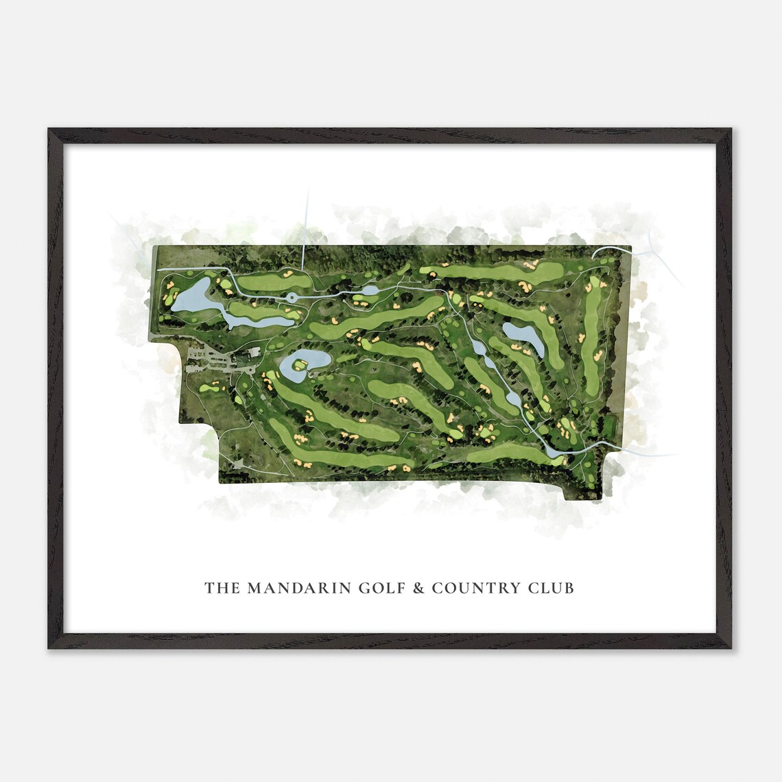 The Mandarin Golf Country Club Classic Watercolor Map Poster - Image 4