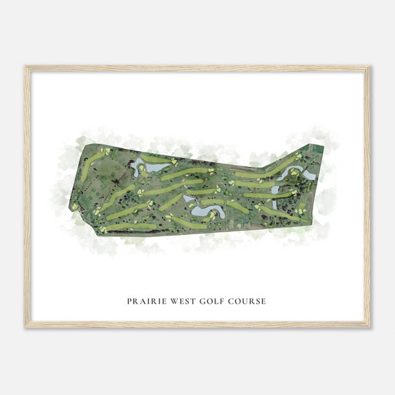 Prairie West Golf Course North Dakota Classic Watercolor Map Golfer Gift Golf Wall Art Golf Poster Print Course Layout