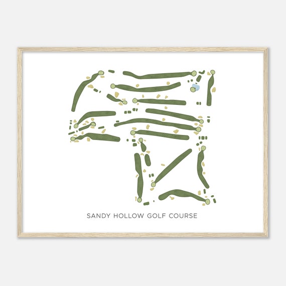 Sandy Hollow Golf Course Illinois Modern Watercolor Map Golfer Gift Golf Wall Art Golf Poster Print Course Layout