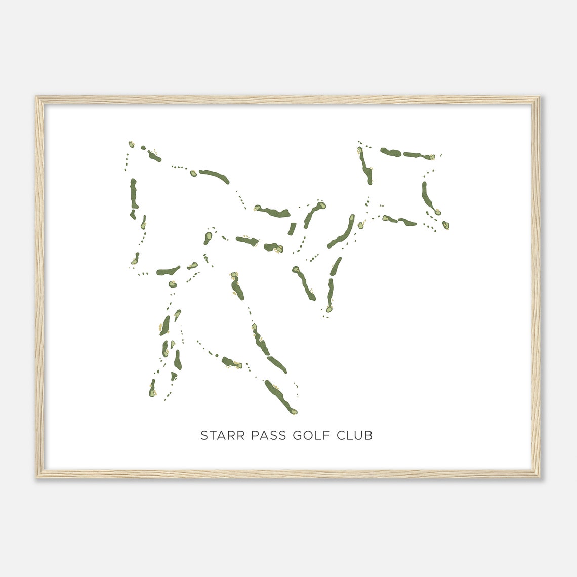 Starr Pass Golf Club Modern Watercolor Golf Course Map Poster