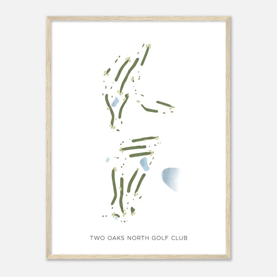 Two Oaks North Golf Club Wisconsin Modern Watercolor Map Golfer Gift Golf Wall Art Golf Poster Print Course Layout