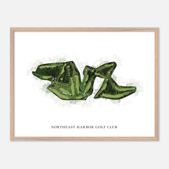 Northeast Harbor Golf Club In Mount Desert Maine Classic Watercolor Map Golfer Gift Golf Wall Art Golf Poster Print Course Layout