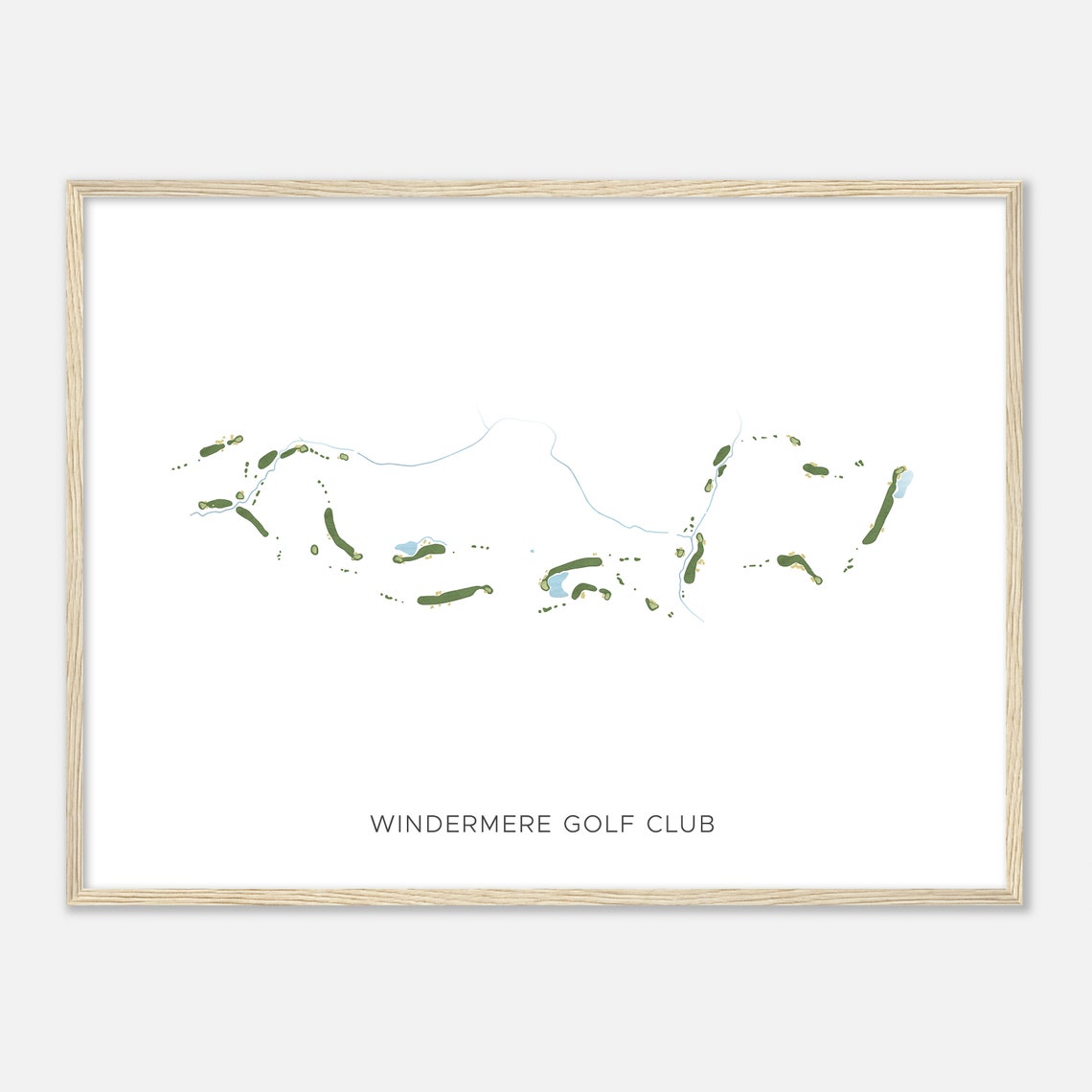 Windermere Golf Club Georgia Modern Watercolor Golf Map Poster