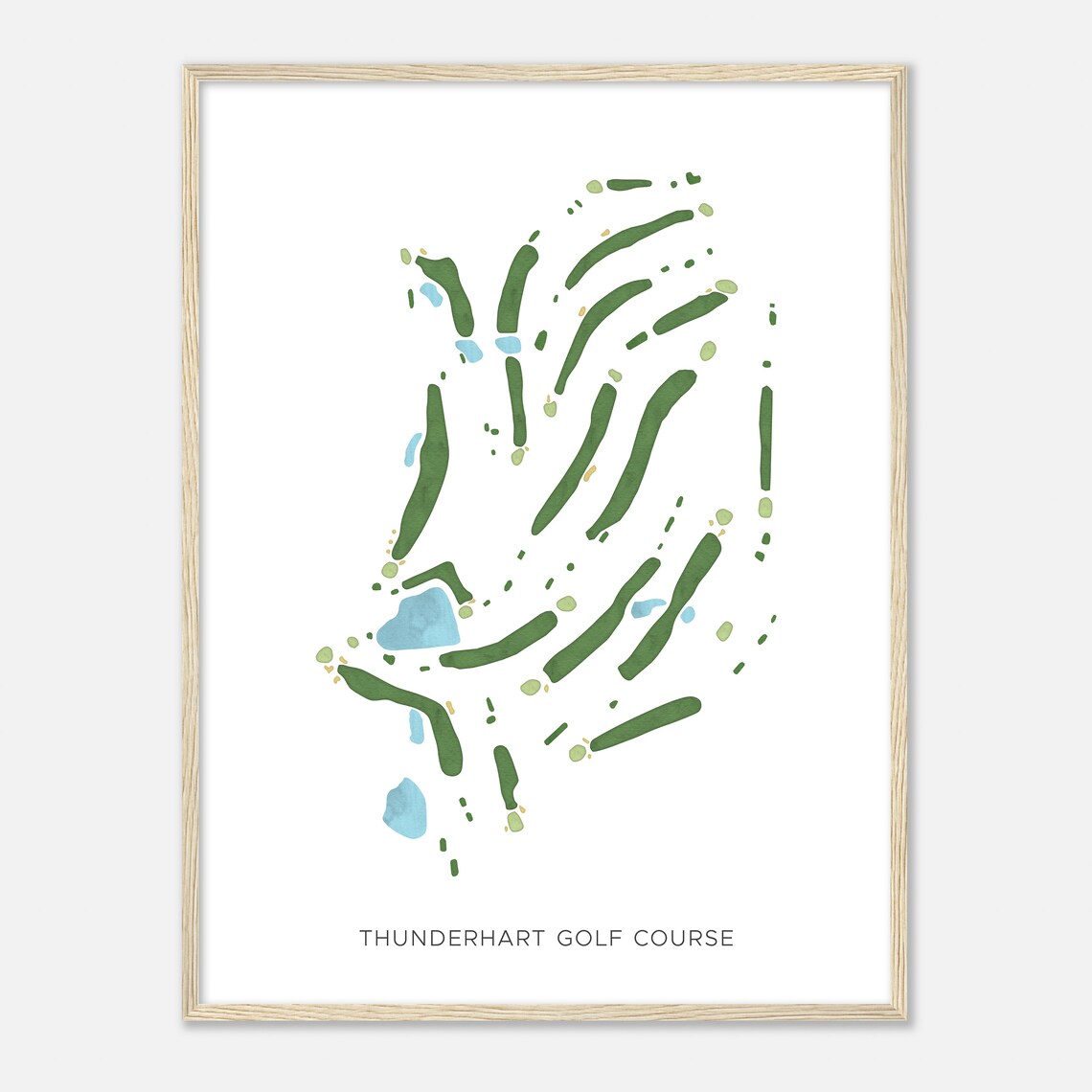Thunderhart Golf Course New York Modern Watercolor Map Golfer Gift Golf Wall Art Golf Poster Print Course Layout - Image 2