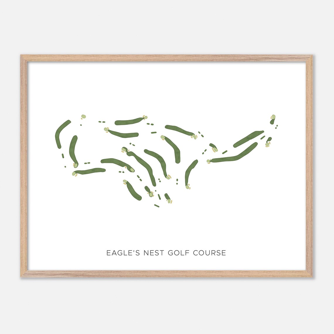 Eagle's Nest Golf Course Guntersville Alabama Watercolor Course Map Poster