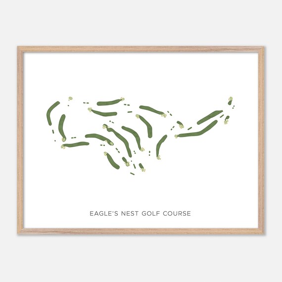 Eagle's Nest Golf Course Guntersville Alabama Watercolor Course Map Poster