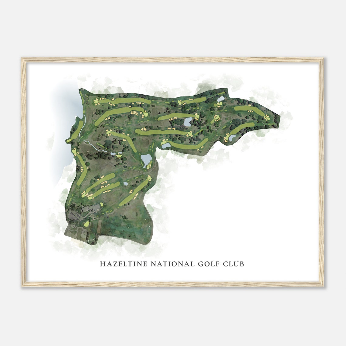 Hazeltine National Golf Club Classic Watercolor Fairway Map Poster - Image 2