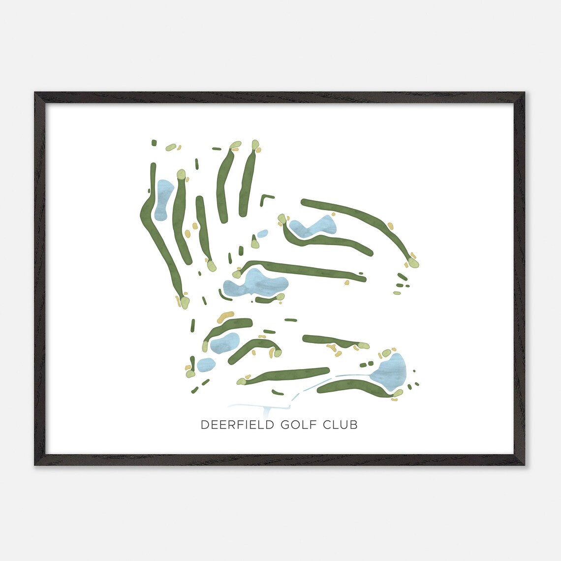 Deerfield Golf Club Oakville Canada Modern Watercolor Golf Map Poster - Image 4