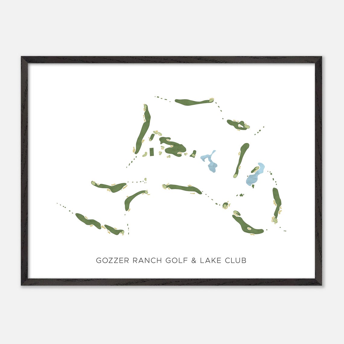 Gozzer Ranch Golf and Lake Club Watercolor Layout Map Art Poster Gift - Image 5