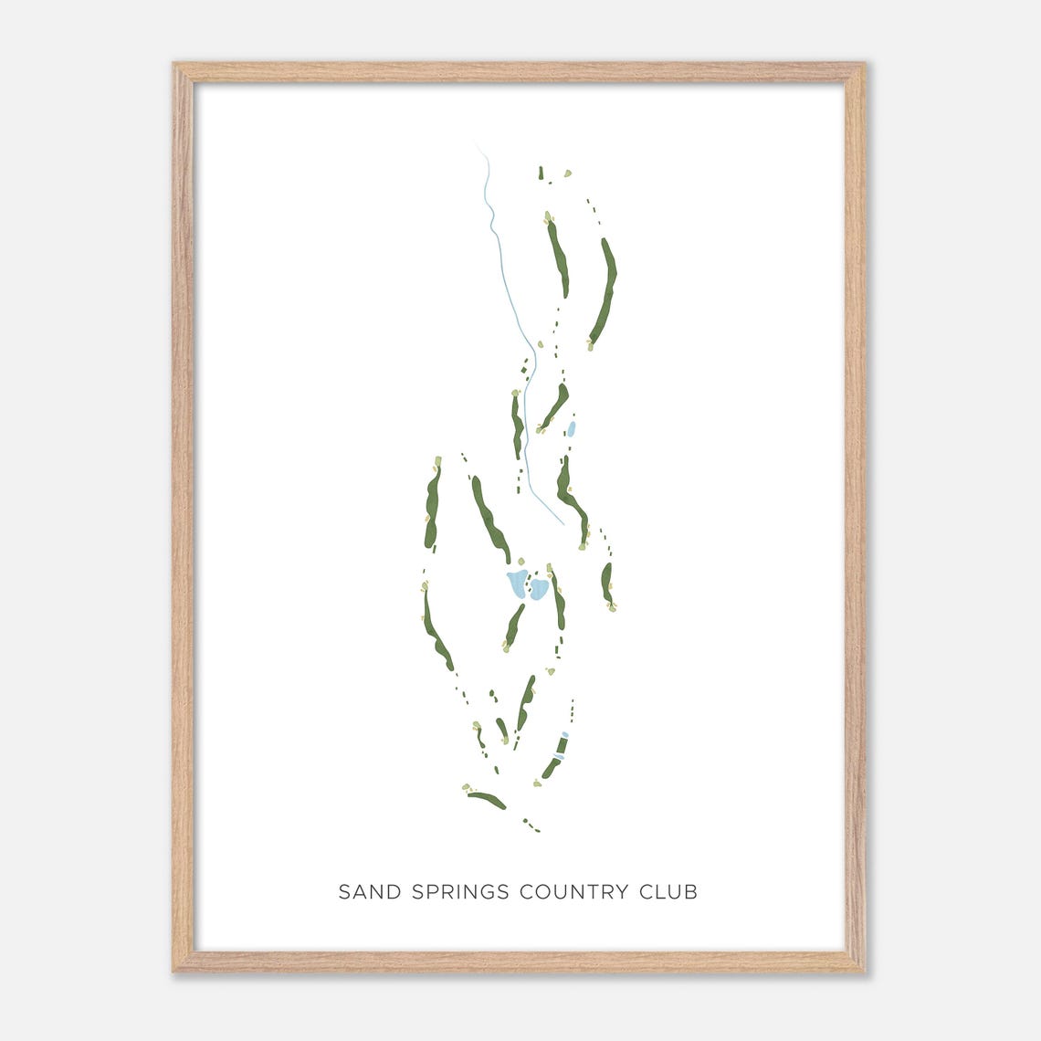 Sand Springs Country Club Modern Minimalist Watercolor Map Poster - Image 6