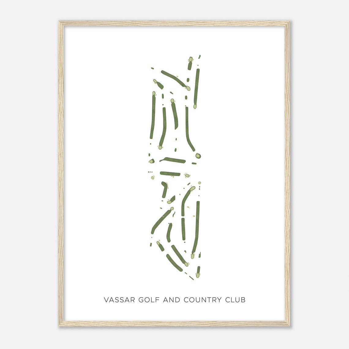 Vassar Golf and Country Club Modern Minimalist Golf Map Poster - Image 2