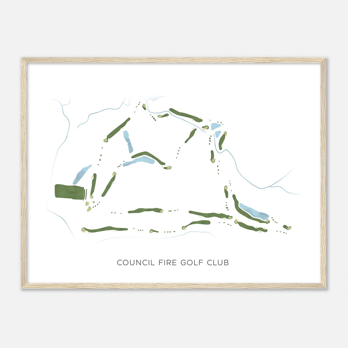 Council Fire Golf Club Tennessee Modern Watercolor Map Poster - Image 2