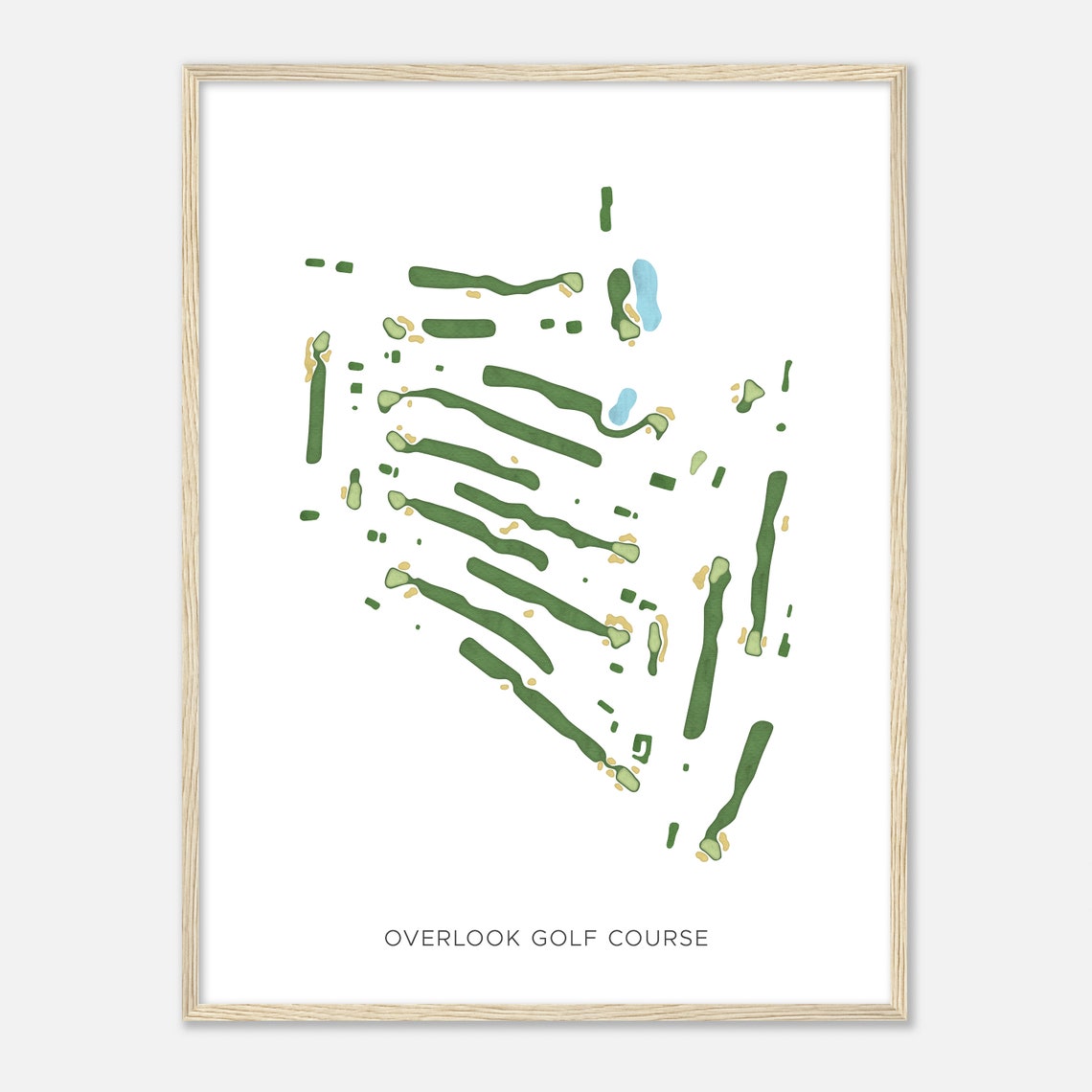 Overlook Golf Course Pennsylvania Modern Watercolor Golf Map Poster - Image 2