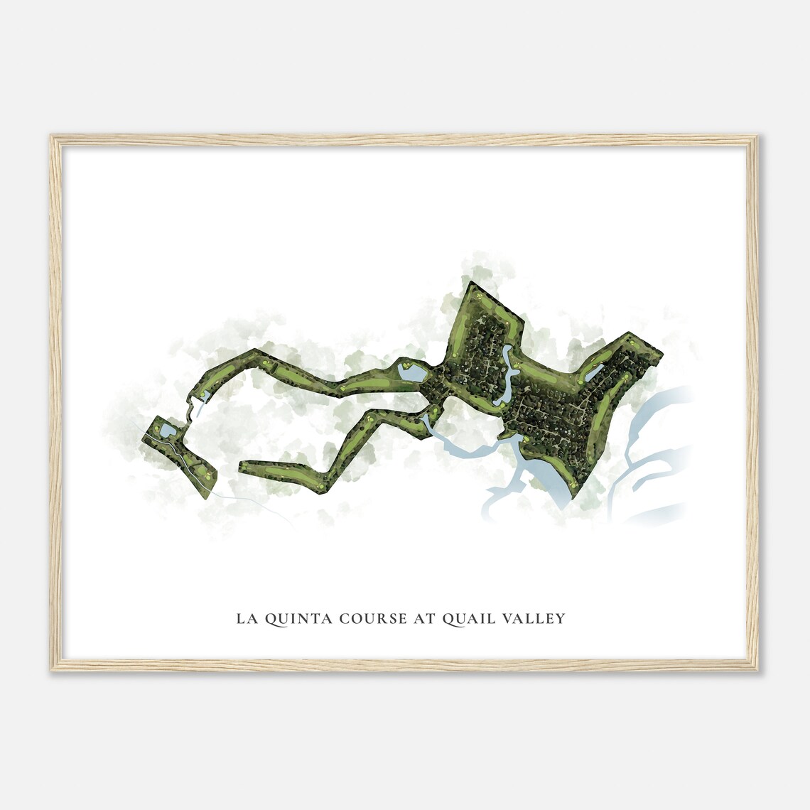 La Quinta Course At Quail Valley Texas Watercolor Map