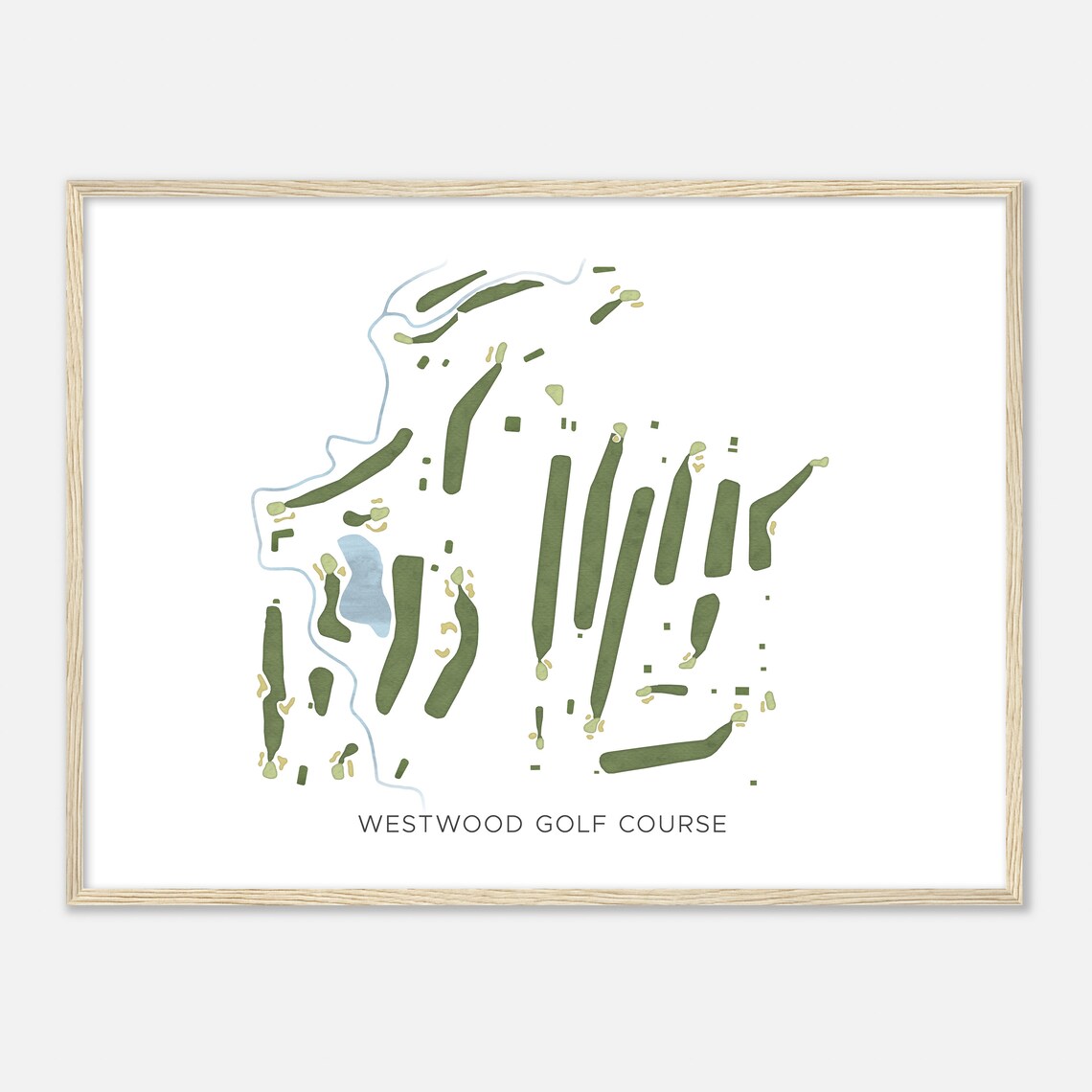 Westwood Golf Course Iowa Modern Watercolor Map Golfer Gift Golf Wall Art Golf Poster Print Course Layout - Image 2