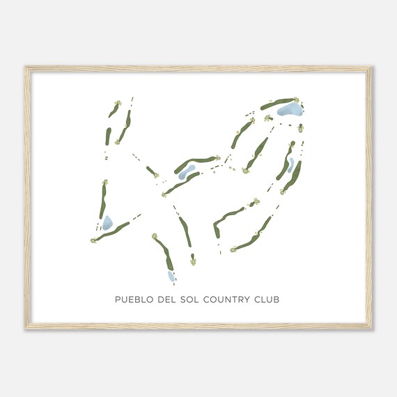 Pueblo Del Sol Country Club Arizona Modern Watercolor Map Golfer Gift Golf Wall Art Golf Poster Print Course Layout