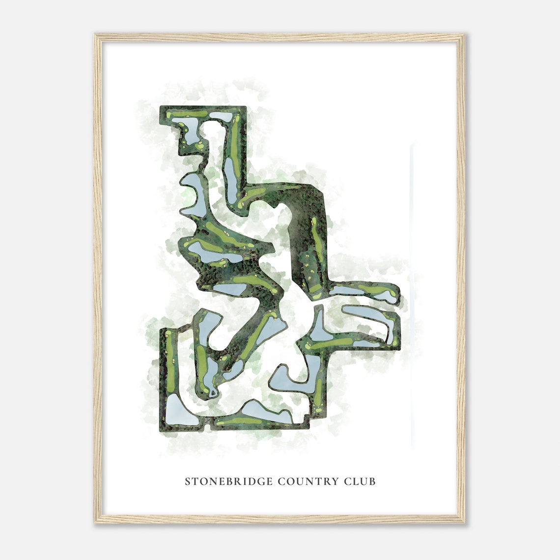 Stonebridge Country Club Florida Classic Watercolor Course Map Poster - Image 2