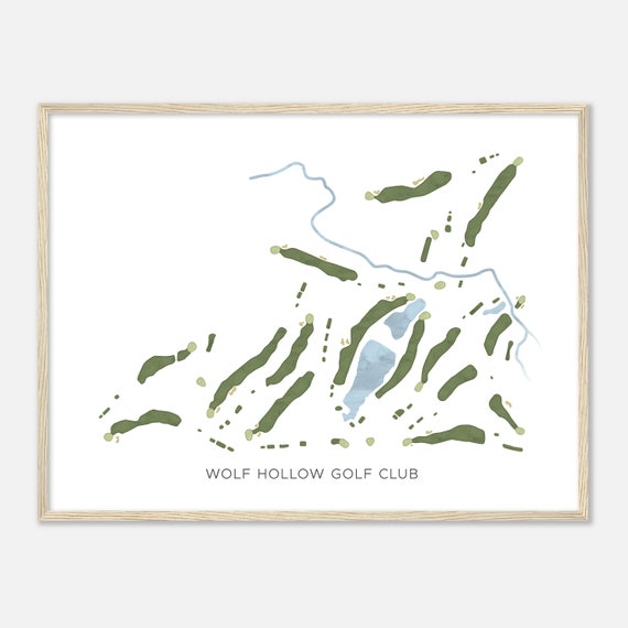 Wolf Hollow Golf Club Missouri Modern Watercolor Map Golfer Gift Golf Wall Art Golf Poster Print Course Layout