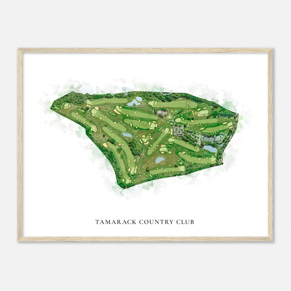 Tamarack Country Club Connecticut Classic Watercolor Map Golfer Gift Golf Wall Art Golf Poster Print Course Layout