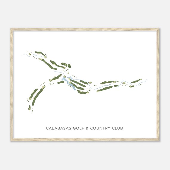 Calabasas Golf Country Club California Modern Watercolor Map Golfer Gift Golf Wall Art Golf Poster Print Course Layout