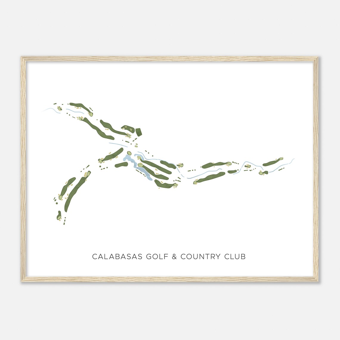 Calabasas Golf Country Club California Modern Watercolor Map Golfer Gift Golf Wall Art Golf Poster Print Course Layout