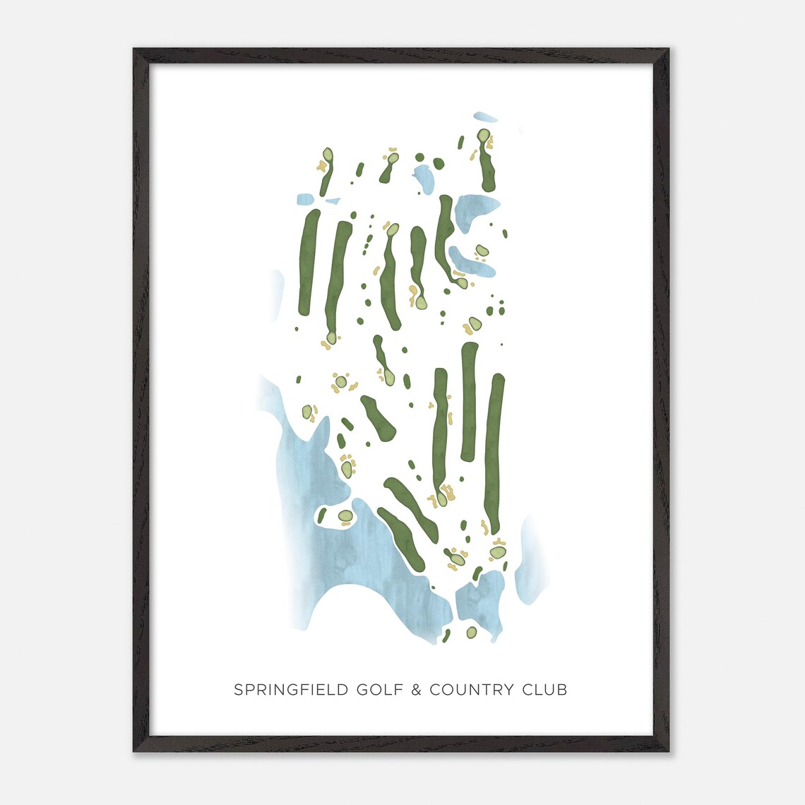 Springfield Golf & Country Club Guelph Canada Modern Watercolor Golf Map Poster - Image 2