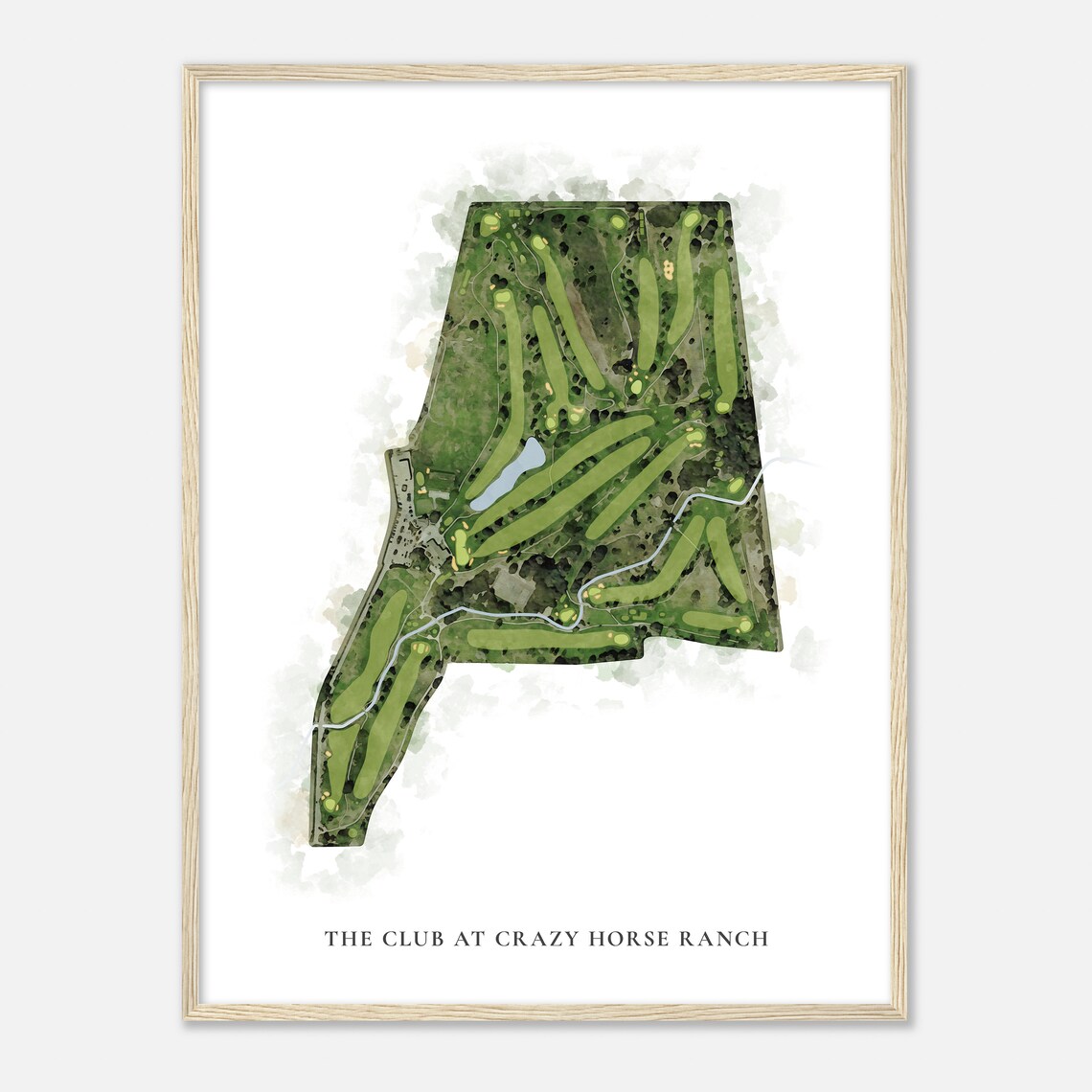 The Club at Crazy Horse Ranch California Classic Watercolor Map Poster - Image 2