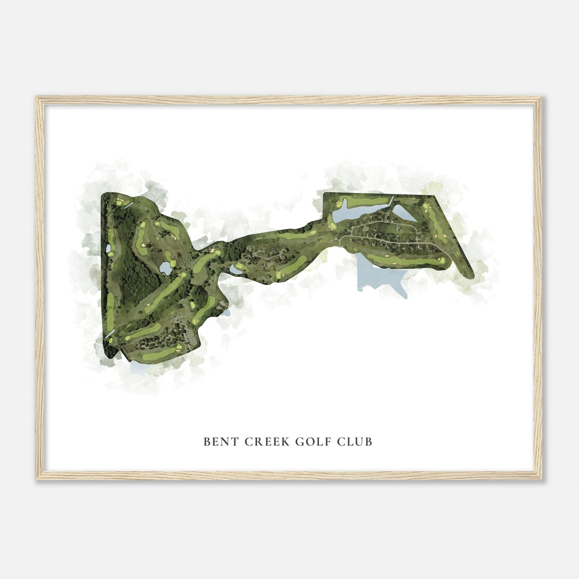 Bent Creek Golf Club Watercolor Aerial Golf Course Map Poster - Image 2