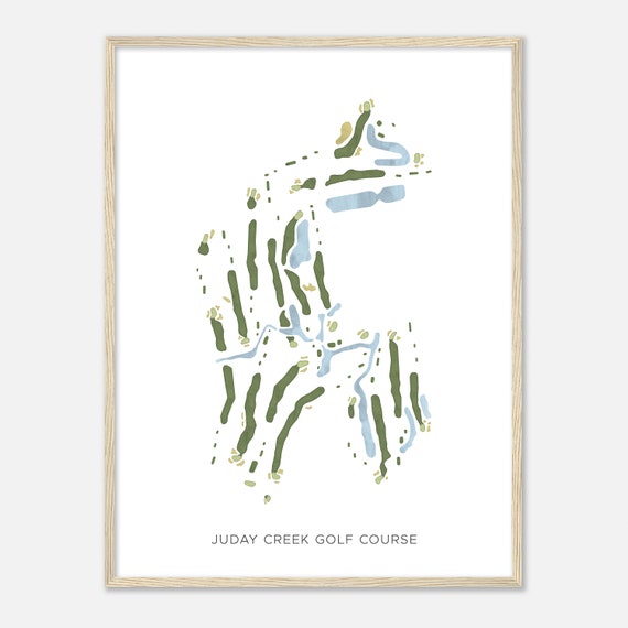 Juday Creek Golf Course Indiana Modern Watercolor Map Golfer Gift Golf Wall Art Golf Poster Print Course Layout
