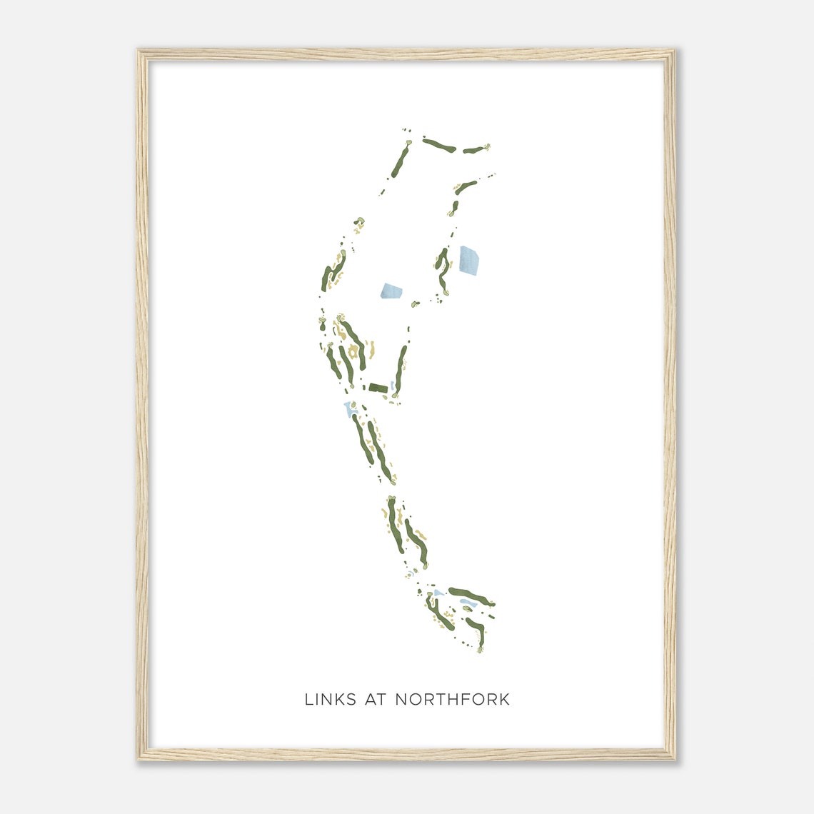 Links At Northfork Minimalist Watercolor Golf Course Map Poster - Image 2