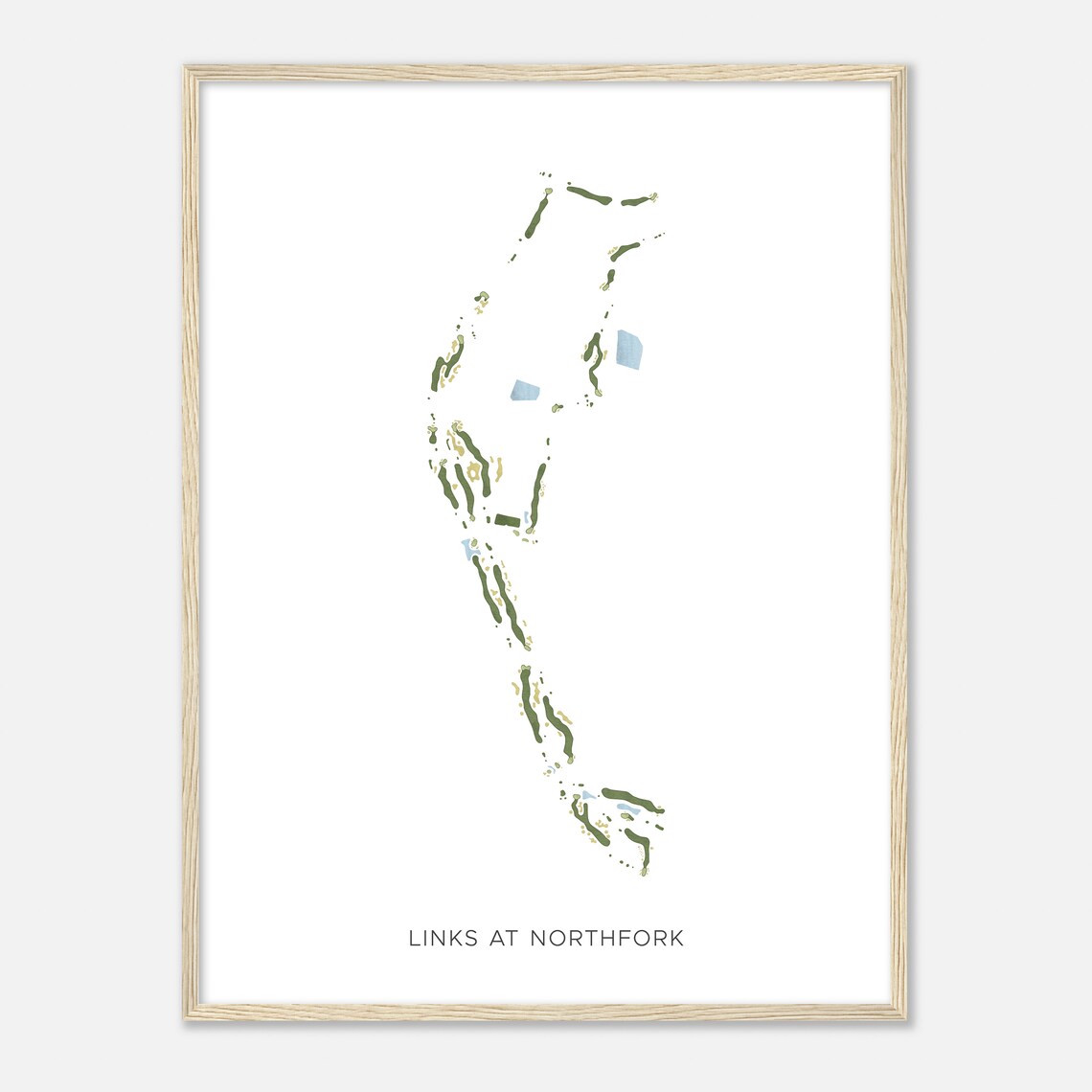 Links At Northfork Minnesota Modern Watercolor Map Golfer Gift Golf Wall Art Golf Poster Print Course Layout - Image 2