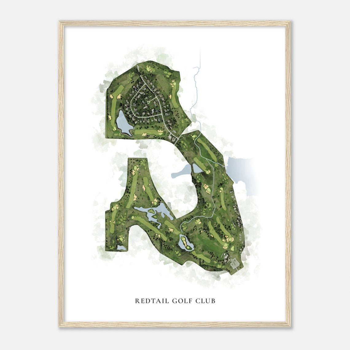 Redtail Golf Club Illinois Classic Watercolor Map Golfer Gift Golf Wall Art Golf Poster Print Course Layout - Image 2