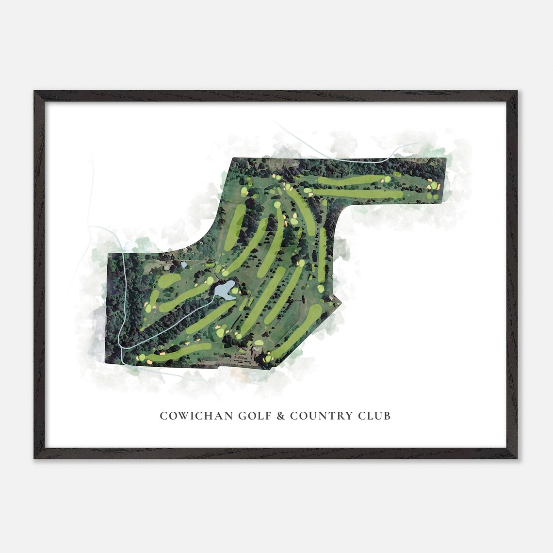 Cowichan Golf & Country Club Canada Classic Watercolor Course Map Poster - Image 4