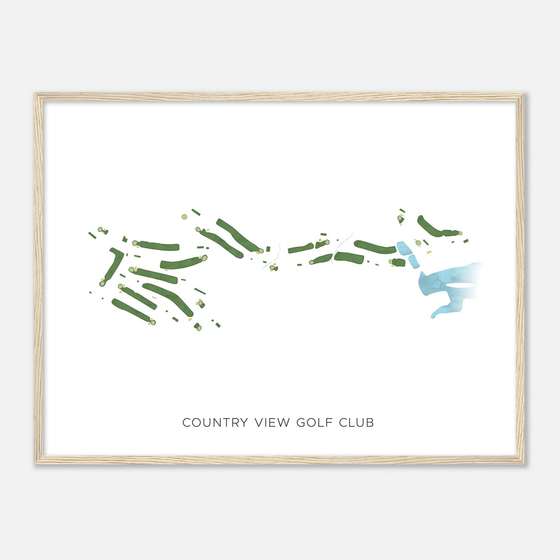 Country View Golf Club Rhode Island Modern Watercolor Map Golfer Gift Golf Wall Art Golf Poster Print Course Layout - Image 2
