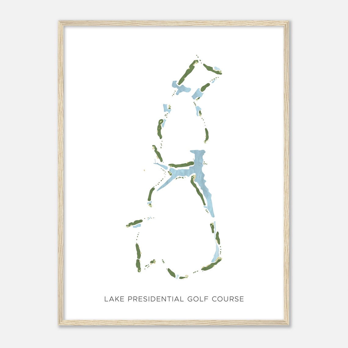 Lake Presidential Golf Course Watercolor Map Minimalist Wall Poster - Image 2
