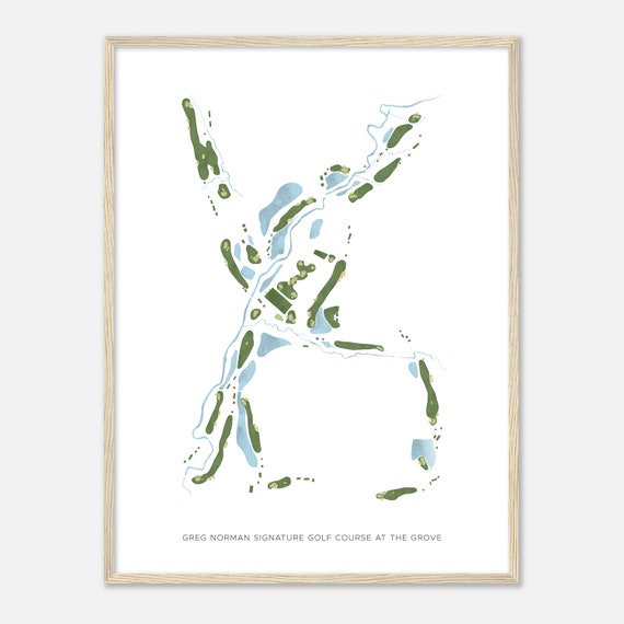Greg Norman Signature Golf Course At The Grove Tennessee Modern Watercolor Map Golfer Gift Golf Wall Art Golf Poster Print