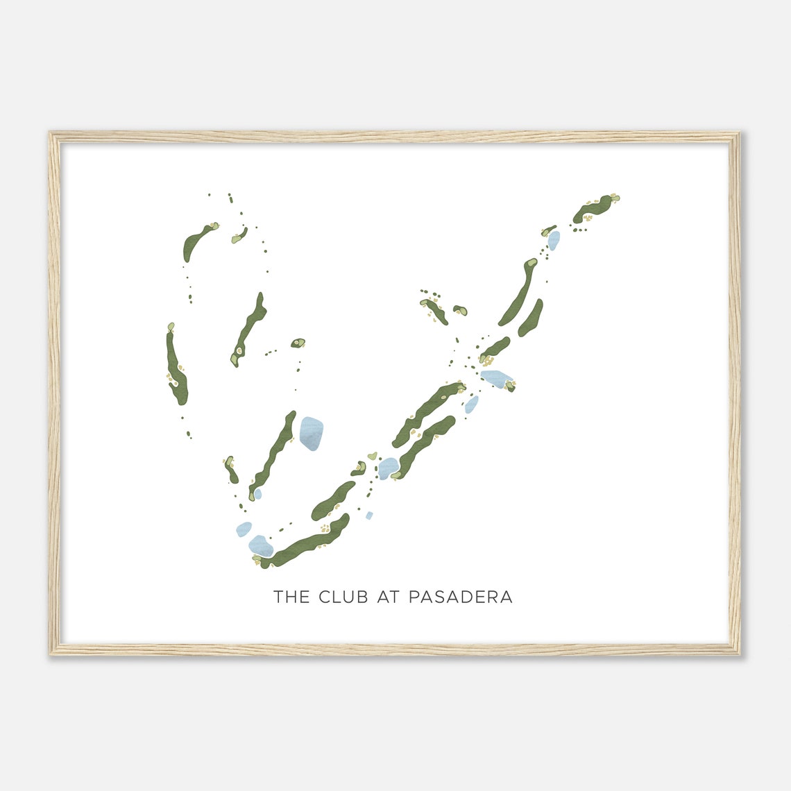 The Club at Pasadera Modern Watercolor Golf Course Map Poster - Image 2