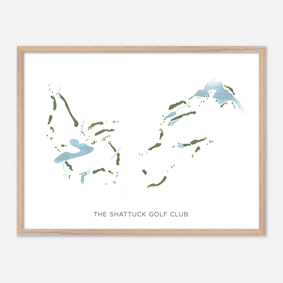 The Shattuck Golf Club Jaffrey NH Modern Watercolor Golf Map Poster