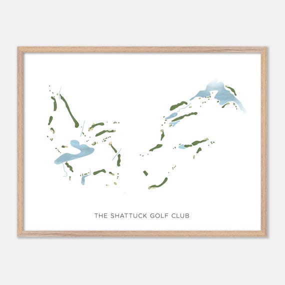 The Shattuck Golf Club In Jaffrey New Hampshire Modern Watercolor Map Golfer Gift Golf Wall Art Golf Poster Print Course Layout