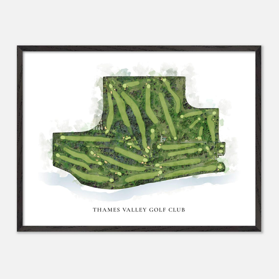 Thames Valley Golf Club Classic Aerial Watercolor Golf Map Poster - Image 4