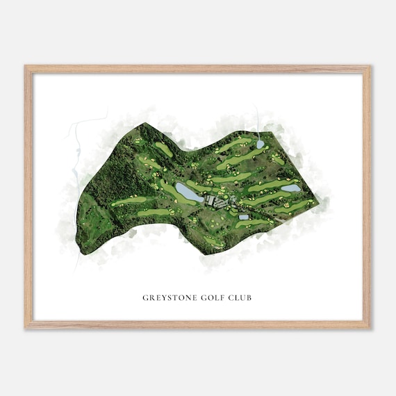 Greystone Golf Club Milton Canada Classic Watercolor Map Poster