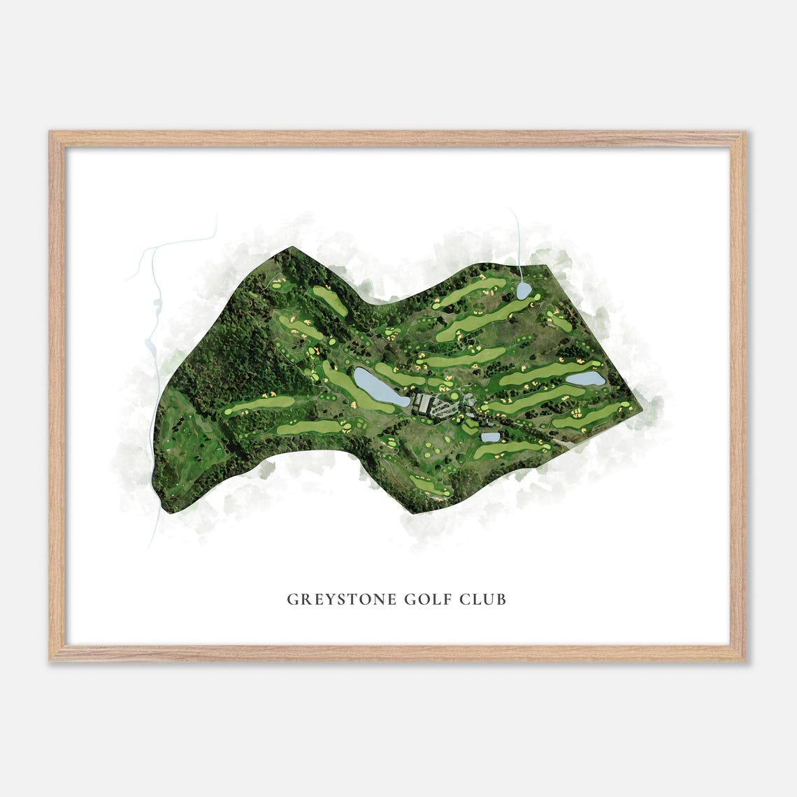 Greystone Golf Club Milton Canada Classic Watercolor Map Poster