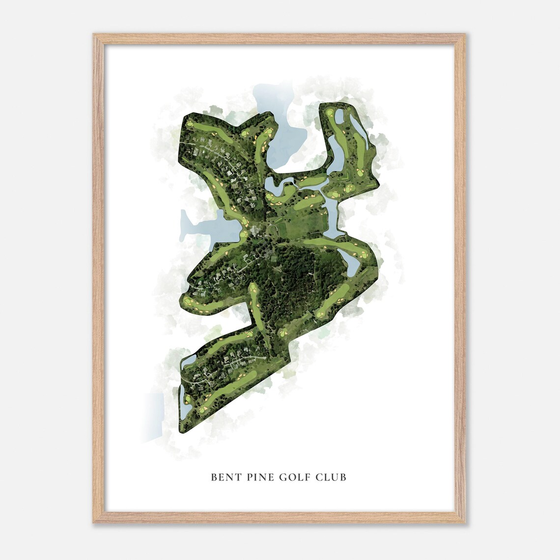 Bent Pine Golf Club Vero Beach Florida Classic Watercolor Map Poster - Image 2